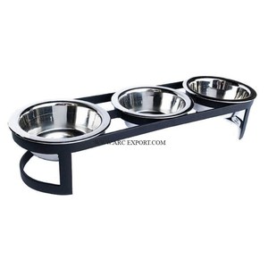 Comederos de Acero Inoxidable para Mascotas con Soporte de Hierro, Diseño Personalizado, Tazones para Perros y Gatos, Fabricados en India - Product Image 2