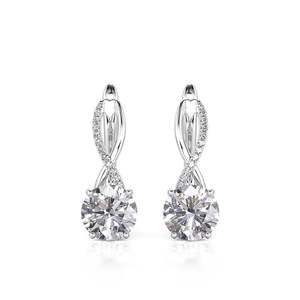 Pendientes Jeulia Classic Infinity Twist con Corte Redondo en Plata de Ley - Product Image 1