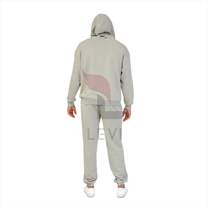 Conjunto Deportivo Unisex de Invierno, Algodón Grueso, Color Sólido, Logotipo Bordado, Colores Personalizados, Sudadera Holgada con Capucha, Pantalones Deportivos de Felpa, Transpirable - Product Image 6