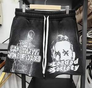 Streetwear Cargo conçu sur mesure pour hommes, pantalon court, délavé à l'acide, coton polaire DGT imprimé solide style décontracté uni pour hommes - Product Image 2