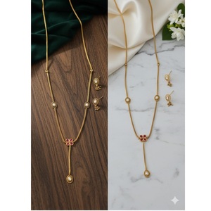 Bijoux fantaisie pendentif antique ensembles 22cm & 15gm pour anniversaire fiançailles porter ensemble de bijoux de mariée avec boucle d'oreille - Product Image 1
