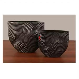 Nouveauté Vase ovale en métal fait à la main Texture Design verre matériel pour la décoration intérieure Vase à fleurs de mariage avec appel de Noël - Product Image 4