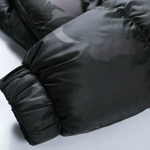 Blouson matelassé décontracté en coton pour homme, chaud et épais, imprimé floral, col montant, grande taille, en toile - Product Image 5