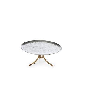 Herramientas para pasteles de aluminio de 2 niveles con borde elevado con diseño floral y detalles simples, ideales para pasteles altos o postres centrales - Product Image 6