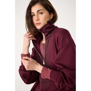 Sweat-shirt en modal à demi-zip - Product Image 1