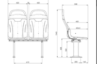 Sièges de bus de luxe neufs en plastique injecté, modèle GS132 (kumasli), taille standard, pour conducteur et passager, origine TR, vente en gros