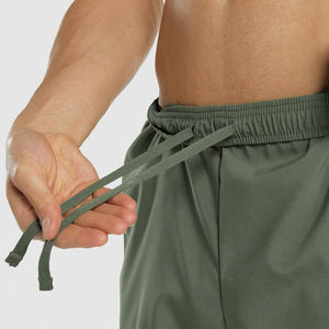 Pantalones cortos de gimnasio de rizo de algodón 100% para hombre, transpirables, antiarrugas, personalizables, cintura media, verano, correr, playa, sólido - Product Image 2