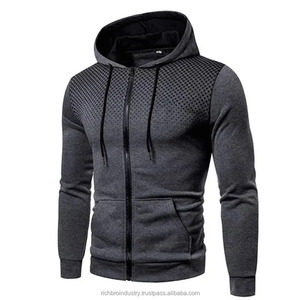 Automne et hiver veste décontractée pour hommes lutte fermeture éclair à capuche avec poche impression pull vêtements de sport mode à capuche pour hommes - Product Image 6