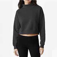 Sudadera de Felpa con Cuello Alto y Estampado 3D Personalizado de Alta Calidad para Mujer, Estilo Urbano, Color Sólido, para Invierno