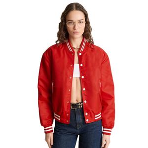 Veste bomber en laine matelassée pour femme d'hiver, beige, corps pour manches, streetwear décontracté, veste de baseball pour femme - Product Image 1