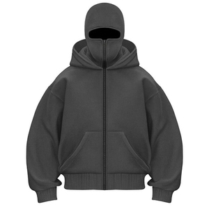 Nouveau modèle de sweat à capuche unisexe avec fermeture éclair Streetwear vintage sweat à capuche zippé surdimensionné pour hommes - Product Image 5