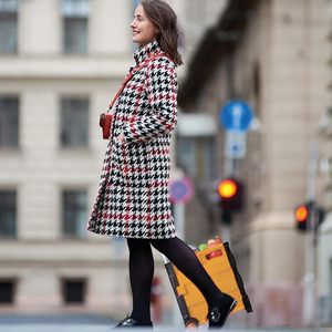 Carrello per la spesa pieghevole da 35Kg con capacità pieghevole, nero/giallo, 47x38x98cm - Product Image 3