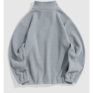 Sudadera Personalizada Cómoda con Cuello Alto y Media Cremallera, Manga Caída, Lisa, de Algodón y Poliéster - Product Image 2