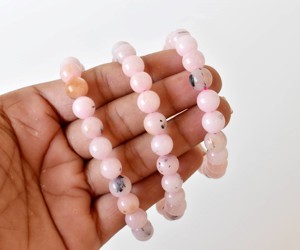 Wholesale Premium Natural Pink Color Pink <b>Opal</b> 8mm Healing Crystal Beaded <b>Bracelet</b> for Meditation Jewelry - Product Image 4