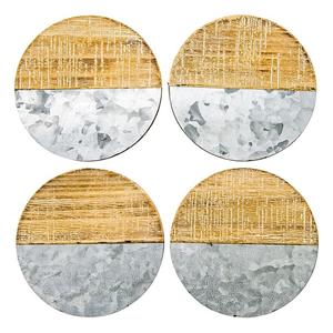 Sous-verres ronds en bois inachevés de 4 pouces-Paquet de 6 avec support poncé prêt artisanat décoratif sous-verres et tampons en bois non finis pierre - Product Image 3