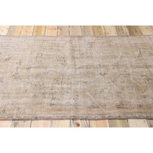 Tapis vintage 4,2 x 7,1 pieds, tapis turc, tapis floral marron beige - Product Image 3