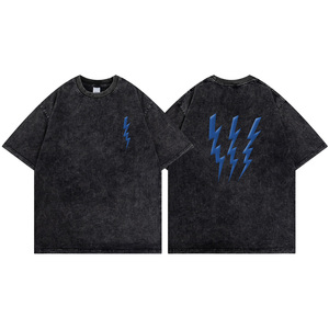 เสื้อยืดผ้าฝ้ายผู้ชายลายกราฟิกเสื้อยืดซักได้แนวสตรีทแวร์สไตล์วินเทจ - Product Image 1