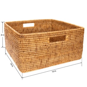 Hand-Woven Rattan <b>Basket</b> with Handles Handmade Storage <b>Basket</b> Wholesale eco-friendly Made in Viet Nam - Product Image 3