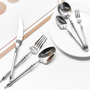 Ensemble de couverts en acier inoxydable Ensemble de couteaux et fourchettes de dîner occidentaux avec cuillère à café durable en acier miroir - Product Image 5