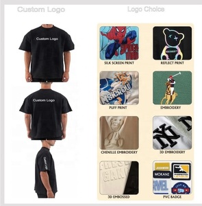 T-shirts à épaules tombantes gris uni col rond manches courtes en coton coupe classique décontractée personnalisables teints unis - Product Image 6