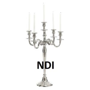 Bougeoir en métal poli brillant de style de luxe à 5 bras bougeoir en métal de conception moderne - Product Image 1