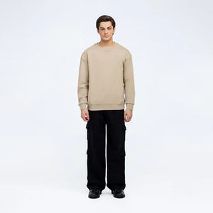 350gsm Men's Cotton Crew Neck Hoodies Regular Fit Casual Pullovers Autumn <b>Sweater</b> Top Winter Fleece Lined Jumper Sweatshirt - Product Image 4