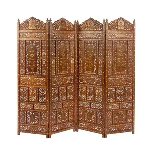 Partição De Madeira Em Estilo Colonial Design Painel Decorativo Mango Wood Screen Partition Room Divider