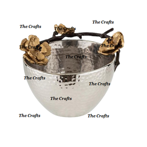 Tazón para Chocolates de Color Plateado y Dorado, Tazón Decorativo de Acero Inoxidable y Latón de Alta Calidad - Product Image 3