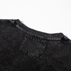 OEM mejor venta peso pesado 100% algodón Vintage gráfico camisetas en blanco cuello redondo hombres ácido lavado grueso camiseta para hombres - Product Image 3