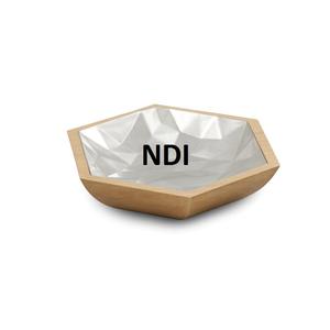 Tazón para servir ensalada de sopa de madera y Metal de diseño moderno, vajilla de cocina única para uso en fiestas, técnica personalizada - Product Image 1