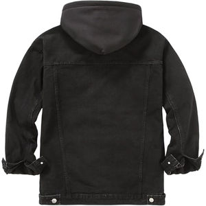 Dernier nouveau 100% coton de haute qualité noir couleur mode manteau homme Stretch capuche Denim veste doux coton été - Product Image 2
