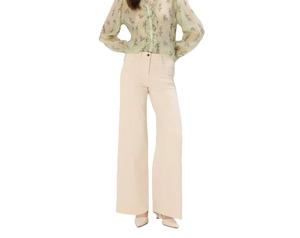 กางเกงยีนส์เดนิมสีเบจเอวกลางทรงขากว้างสำหรับผู้หญิง ทรงตรง ผ้าฝ้าย ใส่สบาย กันน้ำ ระบายอากาศ เป็นมิตรกับสิ่งแวดล้อม ความยาวเต็มตัว - Product Image 5