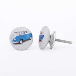 SHUBHAM Mini Bus Print Tiradores y tiradores de cajón de cerámica blanca Venta al por mayor Uso de armario y cocina para niños - Product Image 2