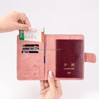 Porta Pasaportes Magnético Personalizado con Logotipo, Organizador de Documentos y Boletos de Viaje, Color Rosa Multicolor