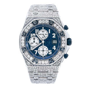 Montre de luxe Hip Hop en moissanite, mouvement à quartz ETA de haute qualité, entièrement sertie de pierres, en acier inoxydable, édition limitée VVS - Product Image 6