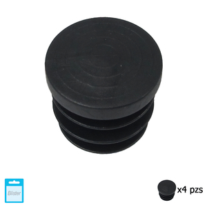 Tappo interno rotondo nero da 25 mm. Confezione blister da 4 pezzi. - Product Image 1