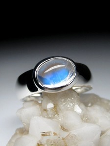 Men's Handmade 925 Sterling Silver <b>Ring</b> Vintage Style Oval Blue Rainbow Moonstone Gemstone Fine <b>Indian</b> Seller Jewelry Mehrajudin - Product Image 2
