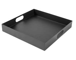 Hot Selling Modern <b>Square</b> Christmas Decorative Trays Matte Black Iron Rectangle Metal Serving Tray Kitchen Weddings Art Hotels - Product Image 1