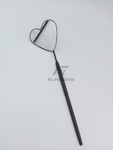 Pince à cils noire avec logo personnalisé de haute qualité miroir à cils en acier inoxydable japonais poignée en forme de coeur AL FARDAN pointe arrondie - Product Image 4