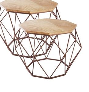 DIOS Muebles modernos para el hogar Diseño creativo de mesa de centro de metal y madera - Product Image 4