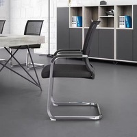 Fauteuil de bureau ergonomique moderne en maille, chaise de conférence cantilever avec accoudoirs fixes, fauteuil de visiteur pour salle de réunion - Vente en gros