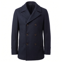Manteau d'hiver pour homme en mélange de laine, style classique à double boutonnage, chaud et décontracté, fabrication OEM ODM, logo personnalisé en gros