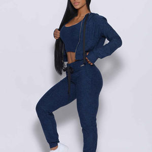 Conjunto de Dos Piezas de Punto Informal y Moderno para Mujer, Sudadera con Capucha y Pantalones de Verano con Opciones Personalizables - Product Image 5