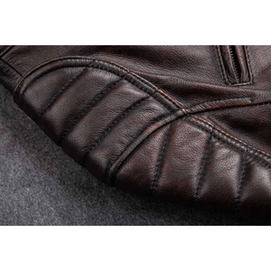 Chaqueta de cuero personalizada para hombre, chaqueta de cuero de talla grande de piel de oveja auténtica 2025 - Product Image 5