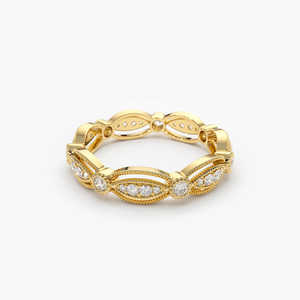 Anillo de boda de diamante de eternidad completo, diseño único, redondo, brillante, precio al por mayor, Diamante certificado IGI - Product Image 4