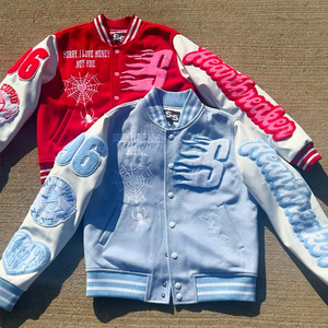 Produit tendance 2025, veste bomber en satin pour homme, style baseball, col montant, logo personnalisé - Product Image 4