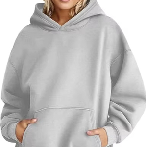 Jersey de lana de manga larga para mujer, sudadera personalizada OEM, venta al por mayor, marca privada, suministro de fábrica, Sudadera con capucha de gran tamaño para invierno - Product Image 1