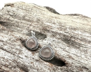 Rose Quartz Gemstone Jewelry For Women Silver Boho Style <b>Earrings</b> Jewelry 925 Sterling Silver Trending <b>Handmade</b> <b>Earrings</b> Gift - Product Image 2
