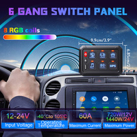 Panneau de Commande LED 6 Gangs Intelligent avec Télécommande APP, RGB Multicolore et Intensité Variable, pour Camion, Bateau, Voiture