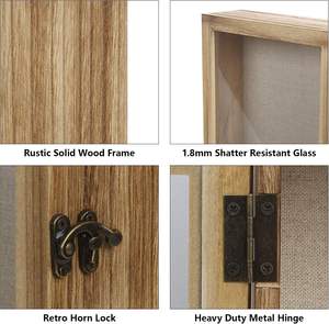 Vitrine de boîte d'ombre en bois avec dos en ligne souple, verre résistant aux éclats et tiroir pour l'affichage - Product Image 2